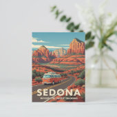 Sedona Arizona Reizen Vintage Retro Briefkaart (Staand voorkant)