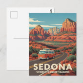 Sedona Arizona Reizen Vintage Retro Briefkaart (Voorkant / Achterkant)