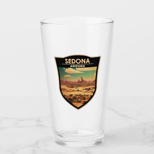 Sedona Arizona Retro Travel Art Badge Glas (Voorkant)