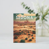 Sedona Arizona Retro Travel Art  Briefkaart (Staand voorkant)
