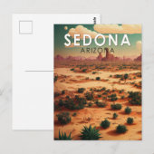 Sedona Arizona Retro Travel Art  Briefkaart (Voorkant / Achterkant)