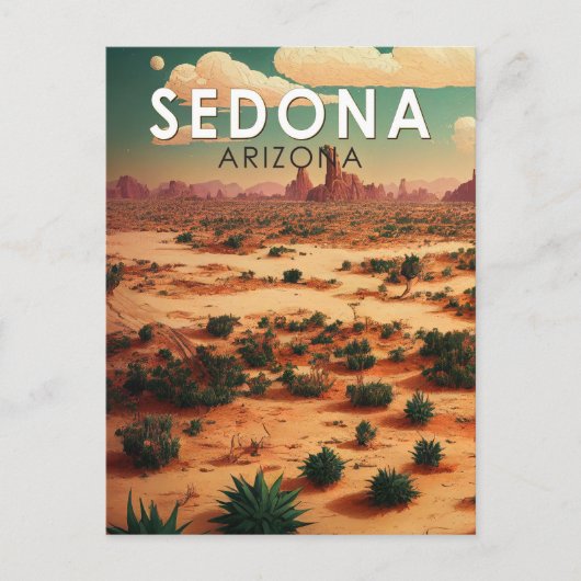 Sedona Arizona Retro Travel Art  Briefkaart (Voorkant)