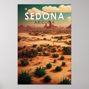 Sedona Arizona Retro Travel Art Poster
