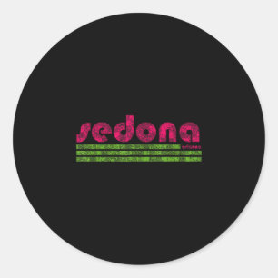 Sedona arizona retro vintage verweerd wandelen ronde sticker