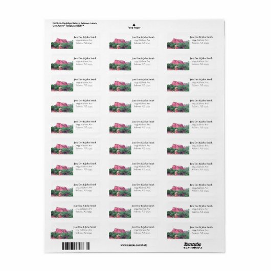 Sedona Arizona Return Address Labels (Full Sheet)