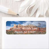 Sedona Arizona roodrotslandschap Etiket