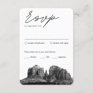 Sedona Arizona Traditionele RSVP Maaltijd Optie Informatiekaartje