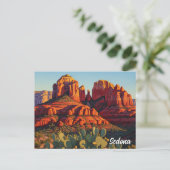Sedona Arizona Travel Cactus Briefkaart (Staand voorkant)