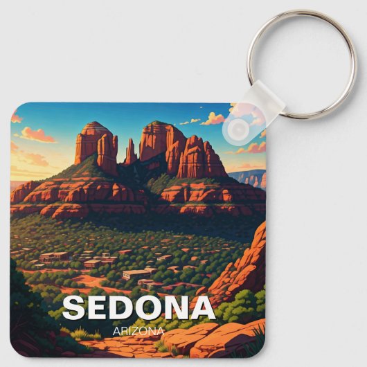 Sedona Arizona Travel Verticaal Sleutelhanger (Achterkant)