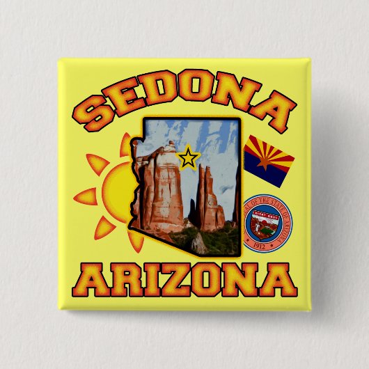 Sedona, Arizona Vierkante Button 5,1 Cm (Voorkant)