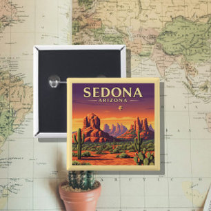  Sedona Arizona Vierkante Button 5,1 Cm