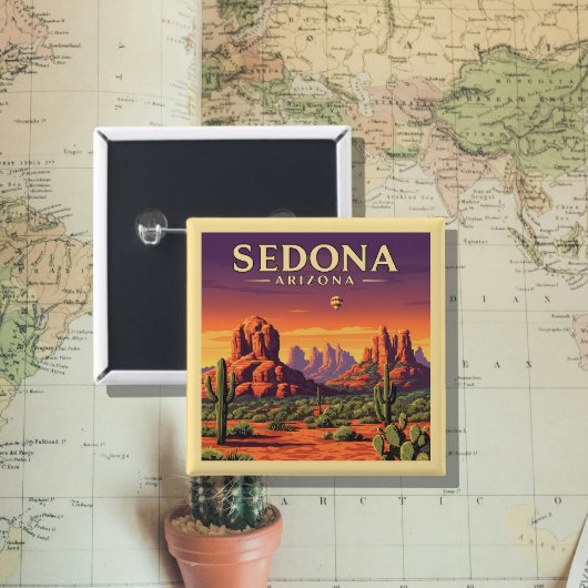 Sedona Arizona Vierkante Button 5,1 Cm