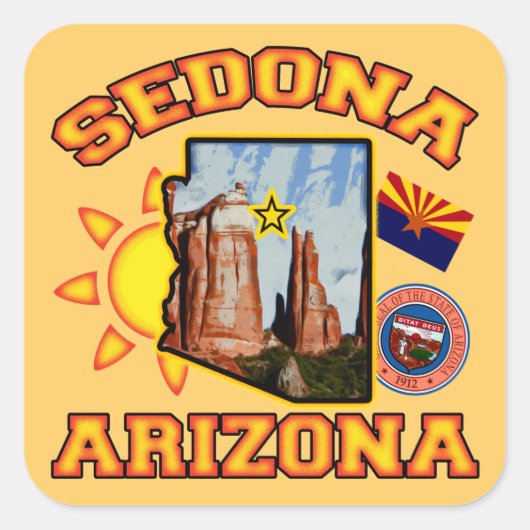 Sedona, Arizona Vierkante Sticker (Voorkant)