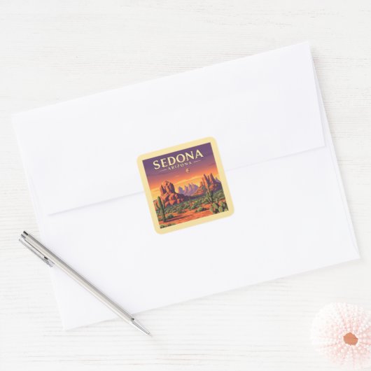  Sedona Arizona Vierkante Sticker (Envelop)