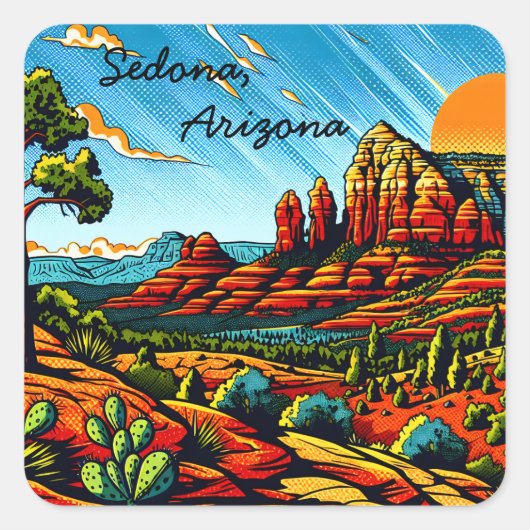 Sedona, Arizona Vierkante Sticker (Voorkant)