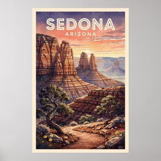 Sedona Arizona Vintage Reisposter Poster (Voorkant)