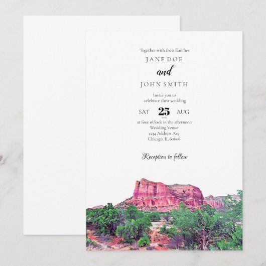 Sedona Arizona Wedding Uitnodiging (Voorkant / Achterkant)