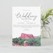 Sedona Arizona Wedding Weekend Welkomstreisroute Kaart (Staand voorkant)