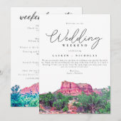Sedona Arizona Wedding Weekend Welkomstreisroute Kaart (Voorkant / Achterkant)