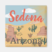 Sedona Arizona woestijn illustratie Magneet (Voorkant)