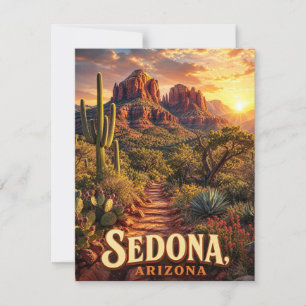 Sedona Arizona Zonsondergang Rode Rots Woestijn Re Aankondiging