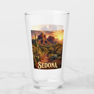 Sedona Arizona Zonsondergang Rode Rots Woestijn Re Glas