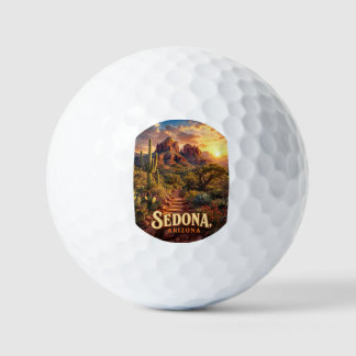 Sedona Arizona Zonsondergang Rode Rots Woestijn Re Golfballen