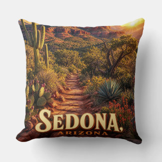 Sedona Arizona Zonsondergang Rode Rots Woestijn Re Kussen