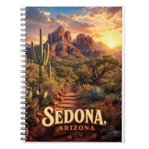 Sedona Arizona Zonsondergang Rode Rots Woestijn Re Notitieboek
