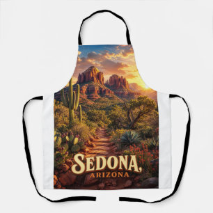 Sedona Arizona Zonsondergang Rode Rots Woestijn Re Schort