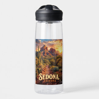 Sedona Arizona Zonsondergang Rode Rots Woestijn Re Waterfles
