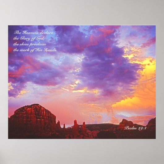 Sedona AZ Sunset Psalm 19:1 POSTER PRINT (Voorkant)