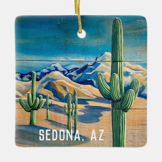 Sedona, AZ-woestijnkerst Keramisch Ornament (Voorkant)