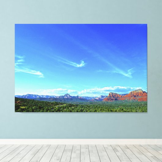 Sedona Berglandschap engelwolken aankomen Canvas Afdruk (Insitu (Houten vloer))