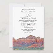 SEDONA Bestemming Silhouette Boho QR Code Trouwen Kaart (Voorkant)