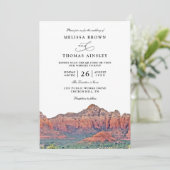 SEDONA Bestemming Silhouette Boho QR Code Trouwen Kaart (Staand voorkant)