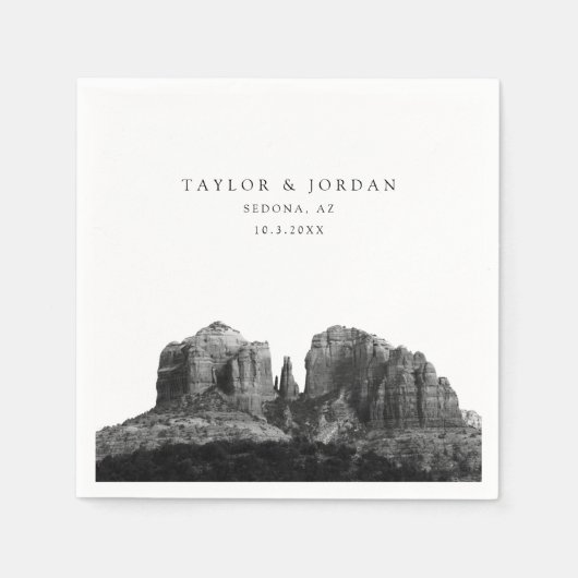 Sedona Bruiloft Aangepaste Foto Cocktail Servetten (Voorkant)
