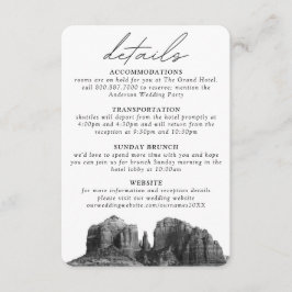 Sedona Bruiloft Details Behuizing Kaart