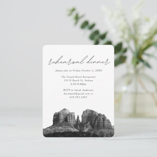 Sedona Bruiloft Elegant repetitie diner Informatiekaartje (Staand voorkant)