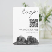 Sedona Bruiloft Moderne RSVP QR Code Informatiekaartje (Staand voorkant)