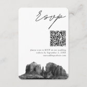 Sedona Bruiloft Moderne RSVP QR Code Informatiekaartje (Voorkant)