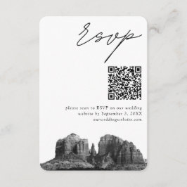 Sedona Bruiloft Moderne RSVP QR Code Informatiekaartje