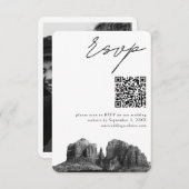 Sedona Bruiloft Moderne RSVP QR Code Informatiekaartje (Voorkant / Achterkant)