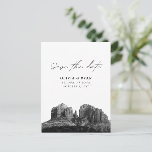Sedona Bruiloft Save the Date Briefkaart (Staand voorkant)