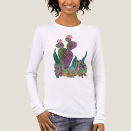 Sedona Cactus Bloem Lange Mouwen T-shirt