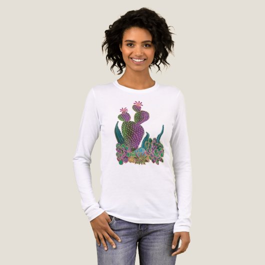 Sedona Cactus Flower Long Sleeve T shirt (Voorkant)