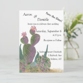 Sedona Cactus Flower Save the Date Kaart (Staand voorkant)