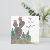 Sedona Cactus Flower Wedding Thank You Card Bedankkaart (Staand voorkant)