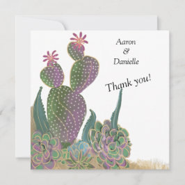Sedona Cactus Flower Wedding Thank You Card  Bedankkaart