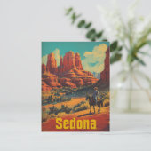 Sedona Cowboy vintage Briefkaart (Staand voorkant)